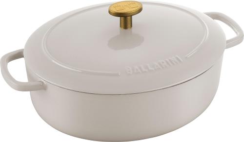 Ballarini バッラリーニ 「 ベラモンテ オーバル 23糎 皮膚軟化剤白いこと 」両手なべ 鋳込み ホーロー鍋 IH相応う 日本置き目売りわたす品 Z1023-635