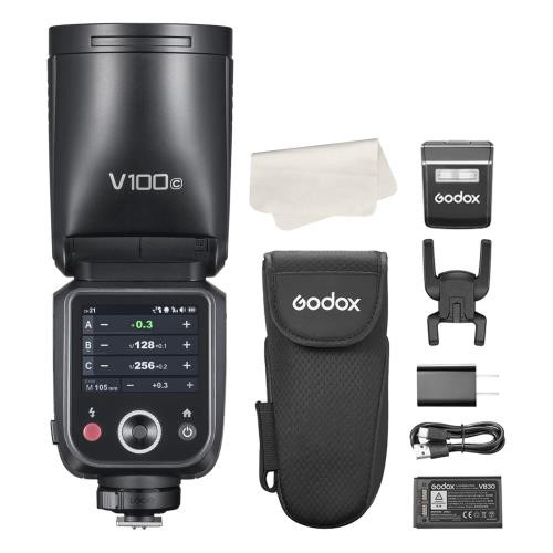 Godox V100C キヤノン用 写真機閃光電球 素早さ点火装置 タッチスクリーン 2.4G X 無線電話内蔵 HSS TTL 閃光電球 取りはずし能力のあるな補欠選手閃光電球 USB-C申し受ける乾電池 キヤノンR5 R6 R6II R7 R8 RP R50 M50 90D 6D 7D 5DMarkIII用