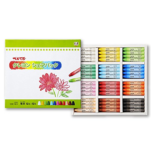 ぺんてる クレヨン シェアパック 12色セット(12色×12本) PTCGSP-12