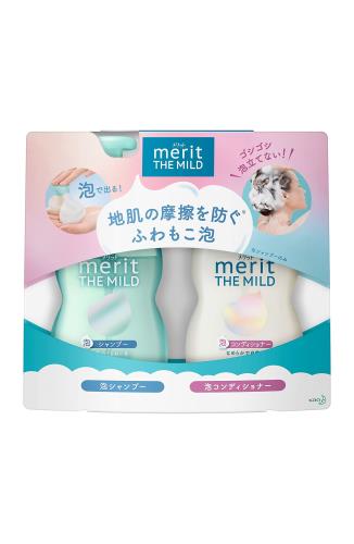 メリット ザマイルド 泡シャンプー泡コンディショナーポンプペア 1080ml 最初から泡で出てくる 髪と地肌とおなじ弱酸性