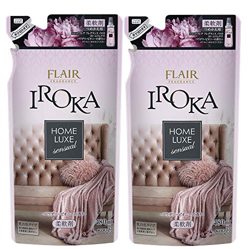 まとめ買いフレアフレグランス 柔軟剤 IROKA(イロカ) HomeLuxe(ホームリュクス) パウダリーピオニーの香り 詰め替え 480ml×2個