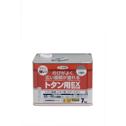 アサヒペン 塗料 ペンキ 油性トタン用EX 7kg グレー 油性 トタン 屋根塗料 ツヤあり 1回塗り サビに強い 日本製