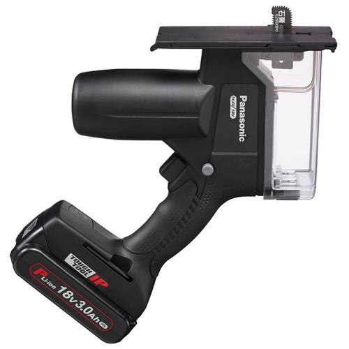 パナソニック 申し受ける角穴切断機 18V 3.0Ah蓄電池容器に並べる×2個/申し受ける器/容れもの付 デュアル (14.4V/18V相応う) IP5X 大工仕事15粍・焼セッコウ30粍切りおとす EZ45A3PN2G-B 黒いこと
