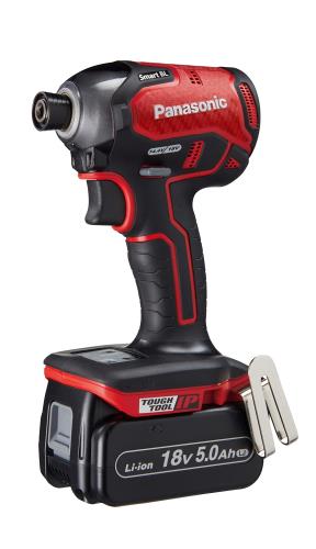 パナソニック 充電インパクトドライバー 18V 5.0Ah電池パック×2個 充電器 大収納ケース付 デュアル (14.4V/18V) スマートBL 170N・m(18V使用時) IP56 EZ76A1LJ2G-R レッド