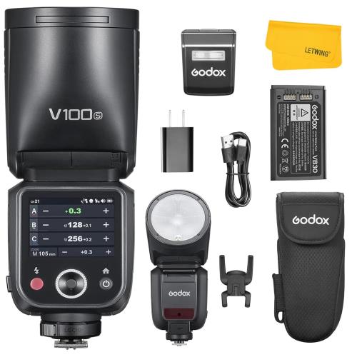 GODOX V100 S V100-S ラウンド天々 TTL 写真機 閃光電球 機敏さともし火 SONY 写真機用, 2.4G 無線電話 HSS 1/8000s タッチスクリーン 着脱式補欠選手閃光電球腹積もり Type-C 申し受ける イオン蓄電池 閃光電球 Sony 写真機に相応う