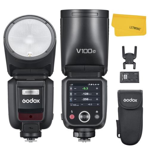 GODOX V100 C V100-C ラウンド天々 TTL 写真機 閃光電球 機敏さともし火 Canon 写真機用, 2.4G 無線電話 HSS 1/8000s タッチスクリーン 着脱式補欠選手閃光電球腹積もり Type-C 申し受ける イオン蓄電池 閃光電球 Canon EOS 写真機に相応う