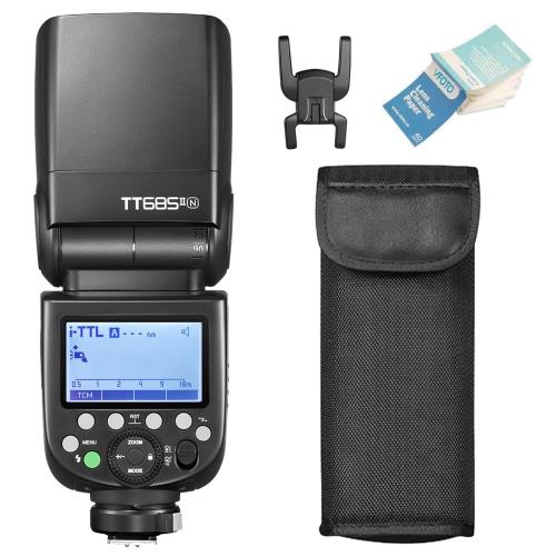 GodoxGODOX TT685II-N フラッシュストロボ i-TTL GN60 HSS 1 / 8000s 高速同期 Speedlite クリップオンストロボ 0.1～2.6秒のリサイクル時間 Nikon D7100 D7000 D5200 D5100 D5000 D3200 Z6 Z7に対応 (TT685IIN)