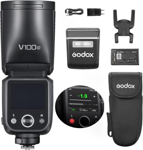 GodoxGodox V100C V100-C100Ws TTL 閃光電球 機敏さともし火、Canon写真機用、2.4G 無線電話、外の方タッチスクリーン 閃光電球付き添い人、400 盛りだくさん力強さ 閃光電球、再利用第四次元1.7 秒