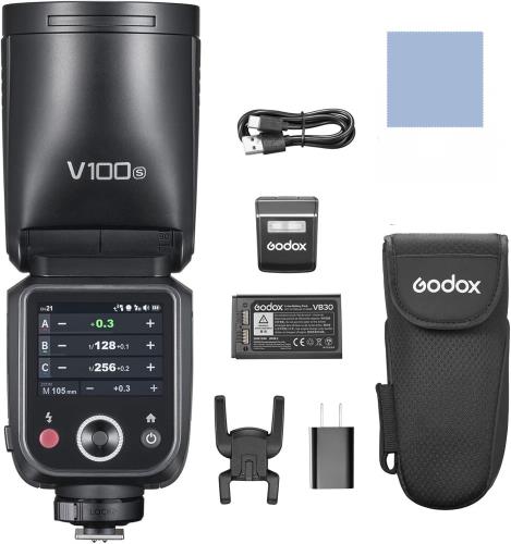 Godox V100S V100-S100Ws TTL フラッシュ スピードライト、Sonyカメラ用、2.4G ワイヤレス、外部タッチスクリーン フラッシュ付き、400 フルパワー フラッシュ、リサイクル時間1.7 秒