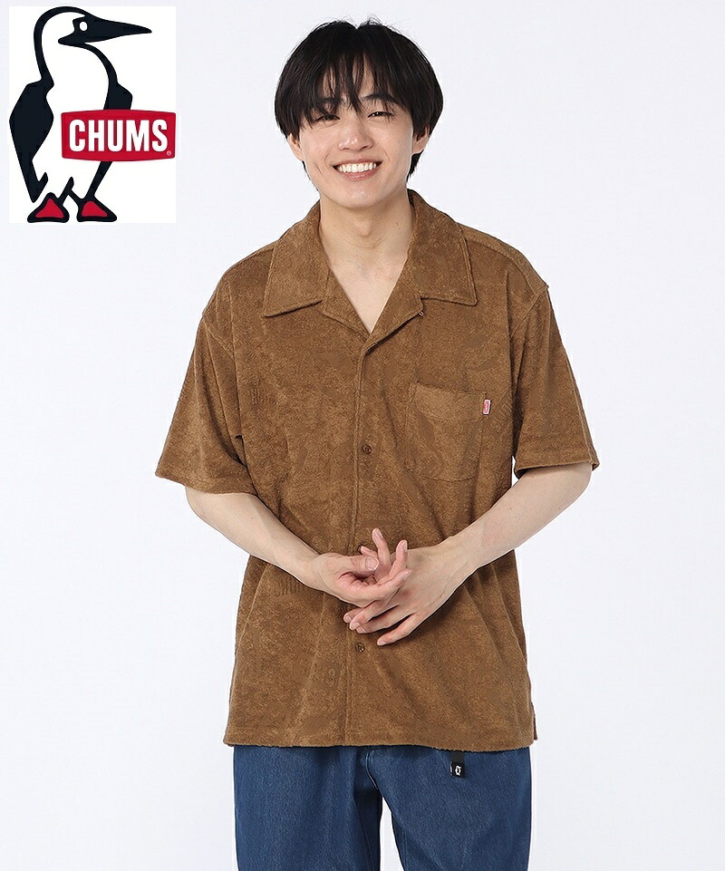 【 マラソン期間中SALE 】CHUMS ( チャムス ) チャムリーパイルショートスリーブシャツ | 半袖 | シャツ | オーバーサイズ | 夏服 | メンズ | 襟シャツ | パイル素材 | ゆったり | ふんわり | お出かけ | オシャレ | CH02-1265 | ちゃむす|FIELD SEVEN
