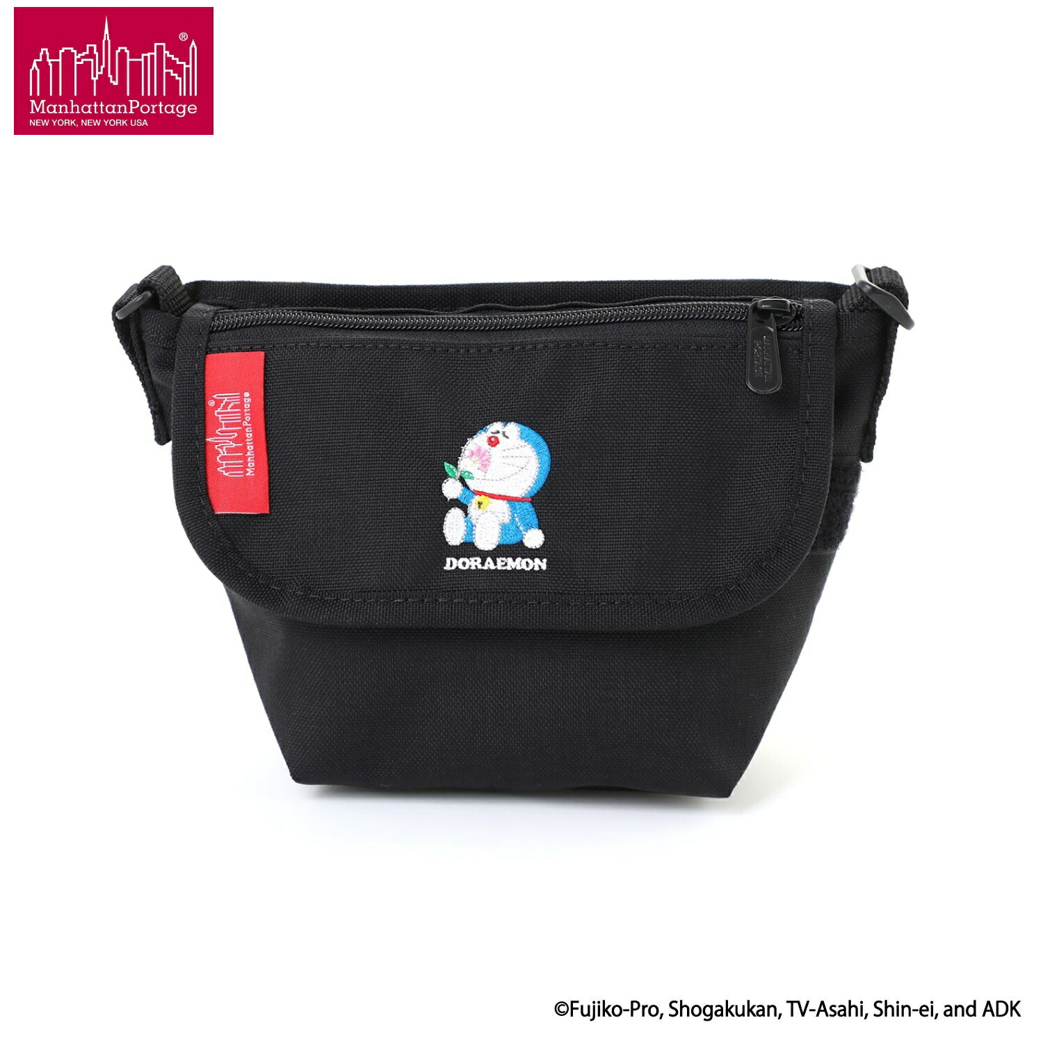 Manhattan Portage ( マンハッタンポーテージ ) MESSENGER BAG ( XXXS ) FLAP ZIPPER POCKET DORAEMON 25 ドラえもん | キッズ | バッグ | 小さめ | メッセンジャーバッグ | ショルダーバッグ | ブラック | 数量限定 | MP1602FZPDORA25|FIELD SEVEN