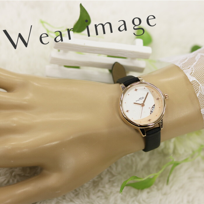 楽天市場 腕時計 レディース 革ベルト カレンダー付 月 星 おしゃれ プチプラ 雑貨 小物 日本製ムーブ マヒナ フィールドワーク 一年保証 フィールドワーク 楽天市場店