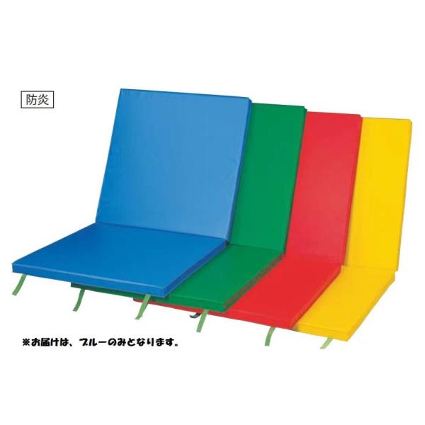 カラーマット 三和体育 SANWA TAIKU S-9210 室内外兼用軽量2ツ折カラーマット スベリ止付 90×180×4 （ブルー） (SWT)【36CE】