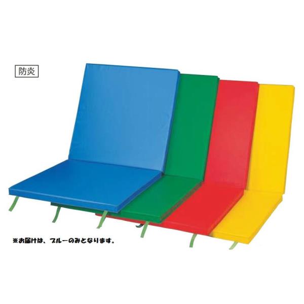カラーマット 三和体育 SANWA TAIKU S-9214 室内外兼用軽量2ツ折カラーマット スベリ止付 90×180×5 （ブルー） (SWT)【36CE】