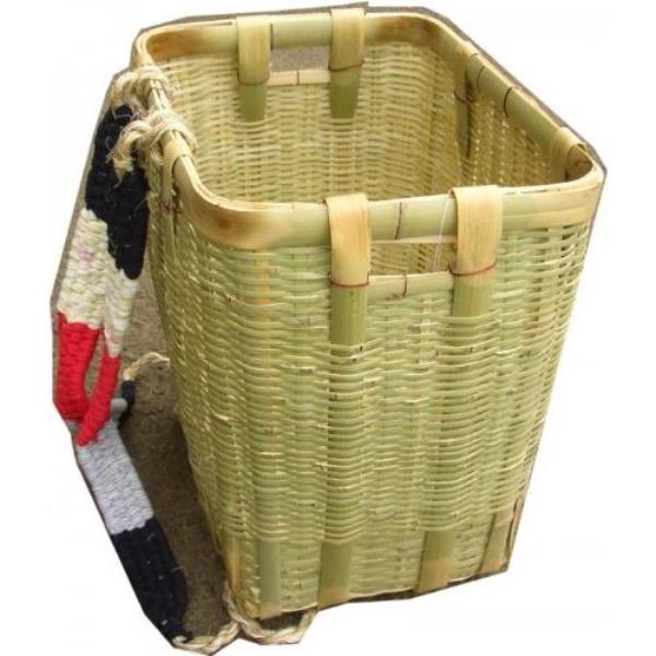 背負い籠 竹製 ゴザ編 背負いかご 角型 肩紐付 約41×33×高さ46cm : ねっとんや