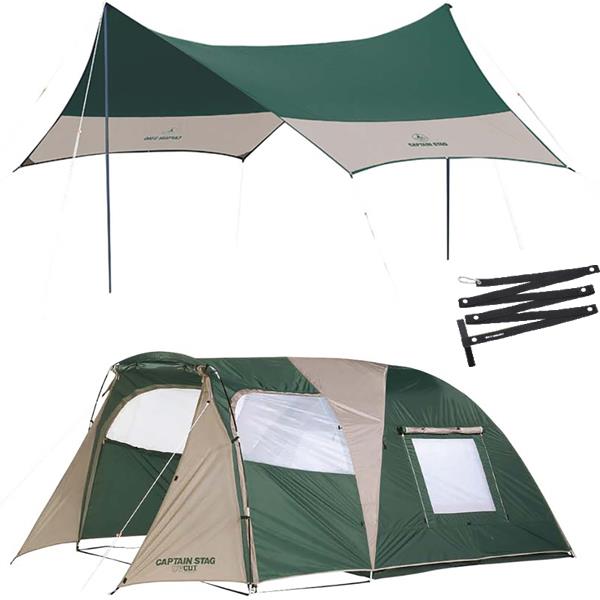 テント セット タープ セット キャンプ UZ-13231 GREEN PACKAGE CSツールームドームテントandタープセット＋ 【CAG】【36CE】｜Field Boss 店