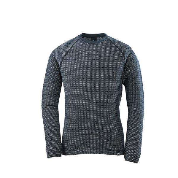 ワッフル ウール クルー ロングTシャツ メンズ トップス メンズ 長袖 メンズ WHOLE GMT WAFFLE WOOL CRW M BLACK-NOIR 【JSM】【36CE】