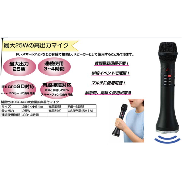 マイク 拡声器 大音量 F3091 大音量　拡声器付マイク 【NKJ】【36CE】