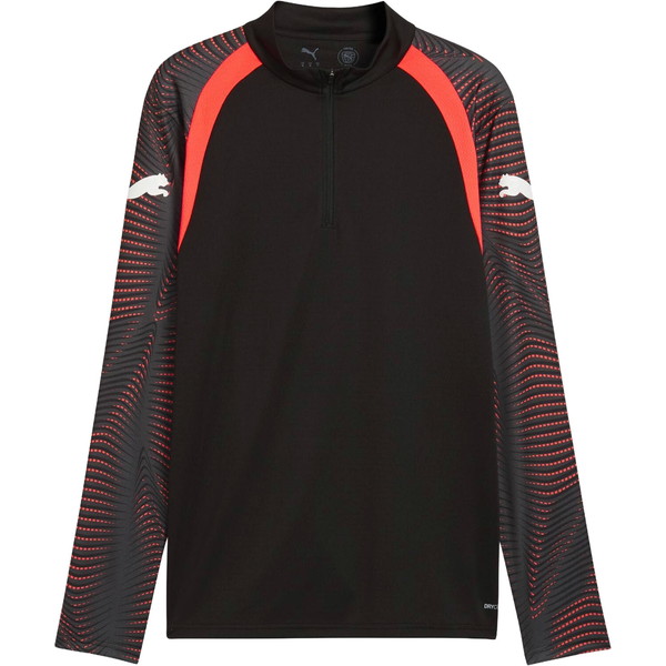 Ｔシャツ 長袖 ロングスリーブ INDIVIFINAL 1/4 ジップトップ PUMA Black-Mint Jelly-Glowing Red 【JSP】