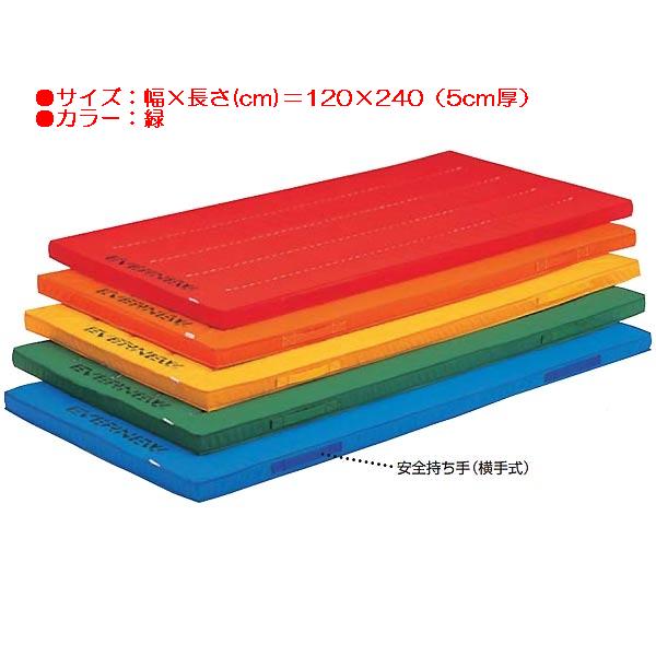 カラー体操マット エバニュー EKM037 エコ・抗菌カラーコンビマットすべり止付（枚）(緑） (ENW)【36CE】