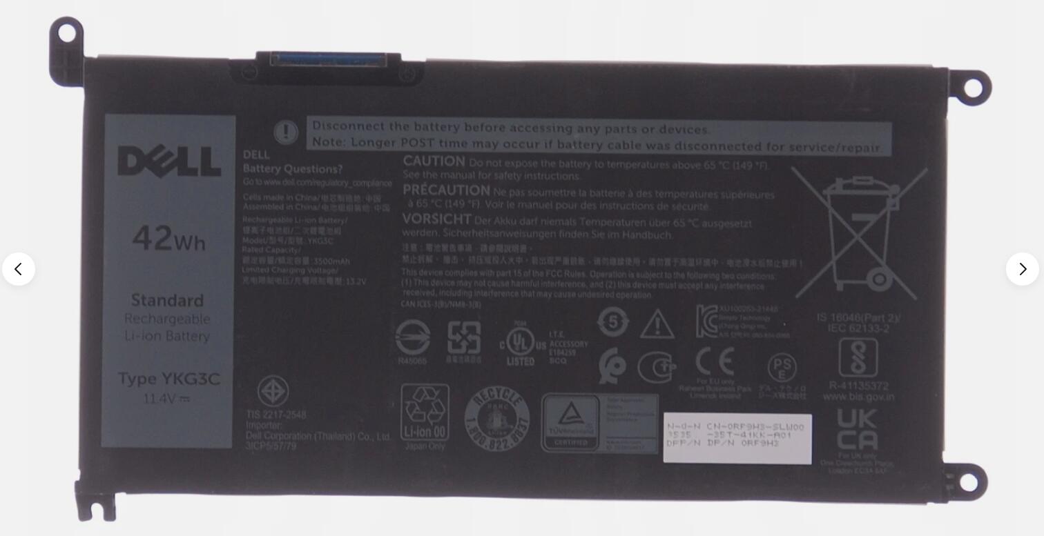新品 Dell Chromebook 3110 3110 2-in-1 X0Y5M RF9H3 内蔵バッテリパック 11.4V 42WH YKG3C｜Field ever