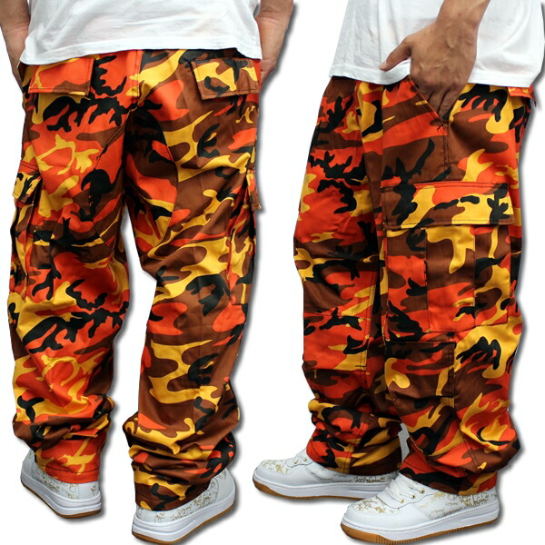 red camouflage trousers