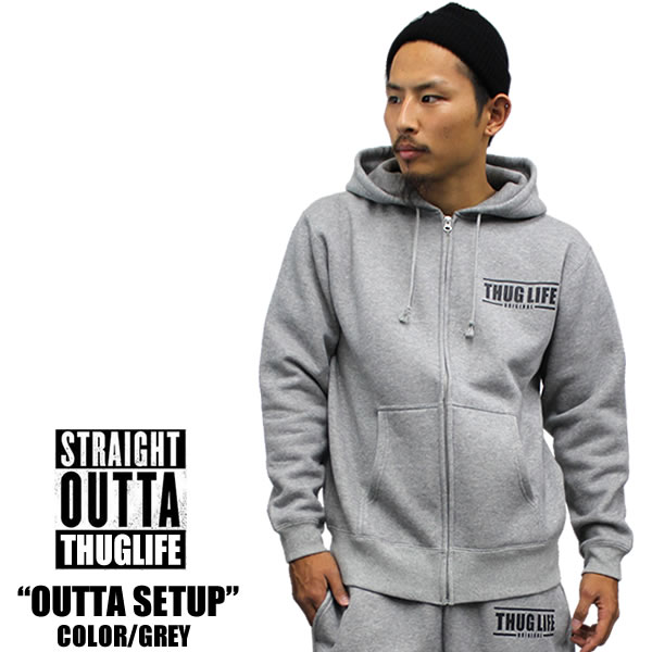 Seal限定商品 楽天市場 待望の再入荷 Thuglife サグライフ 長袖スウェットセットアップ Straight Outta Thuglife 灰セットアップ スウェット 上下 メンズ レディース パーカー スエット B系 ファッション メンズ ジャージ ダンス 連休 メンズ ファッション