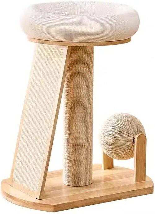 小型 キャットタワー ミニタイプ カラー1 爪とぎ 展望台 コーナー ソファー横 キャットタワー 猫タワー スリム 大型猫 据え置き 省スペース 60*40*72 登りやすい ねこハウス 天然麻紐 猫｜フィールド雑貨店