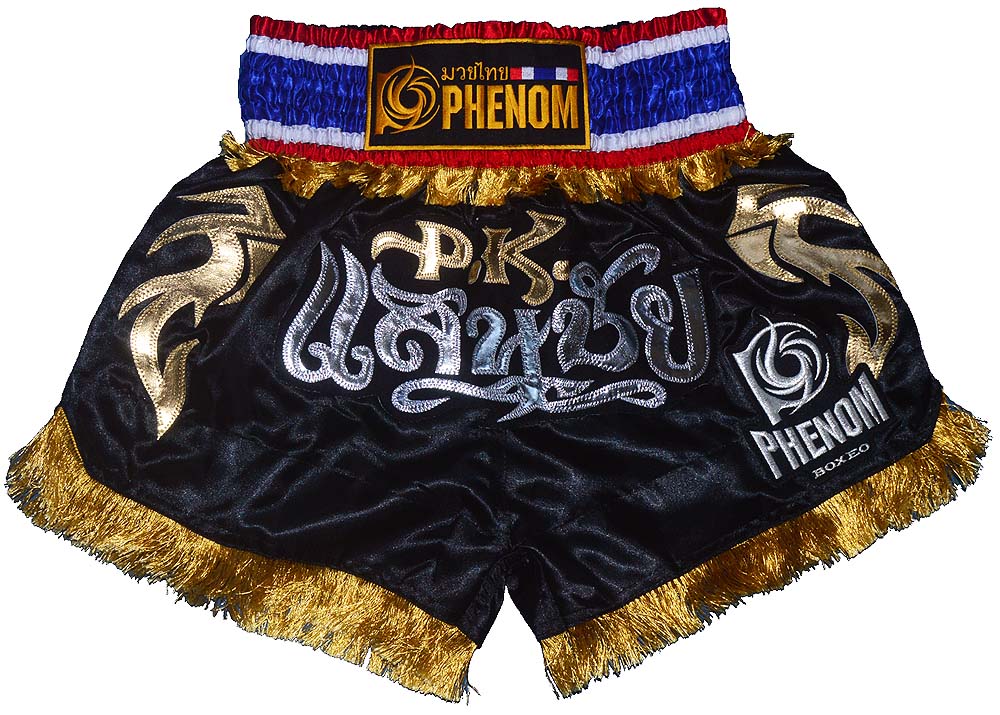 楽天市場】PHENOM MUAYTHAI フェノム ムエタイトランクス#028 キッズ 黒×ゴールド/キックボクシング パンツ 子供 キッズ  レディース 子供用 メンズ ジュニア : ファイトギア EX 楽天市場店