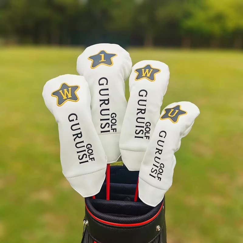PXG ゴルフクラブカバー ヘッドカバー 4点セット 白 compass1741340110.jpg