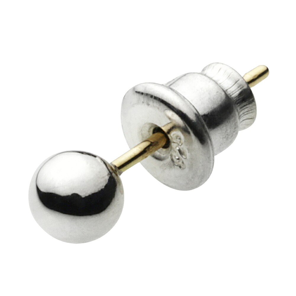 【FIGMART】 FIG-z-fe0113 ワンポイント ボール ピアス 18金ポスト シルバー925 シルバーアクセ 純銀 925 つけっぱなし 鏡面仕上げ スタッズ 釈迦玉 プレーン シンプル ミニマル ベーシック ソリッド モード アメカジ ストリート グランジ 誕生日 記念日 プレゼント ギフト｜シルバーアクセサリーFIGMART