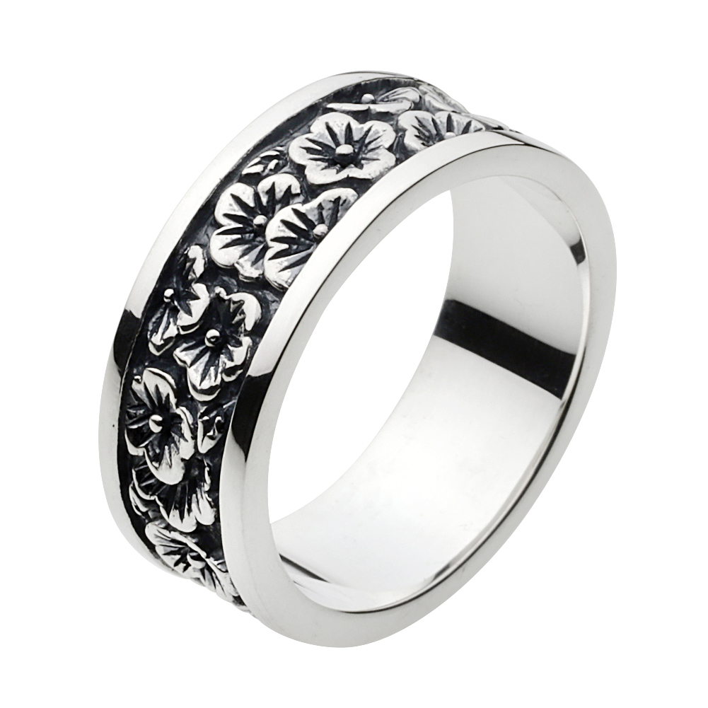 天野ミサ　ザクロ紋様　silver ring 17号 天野ミサザクロ紋様silver ring 17号