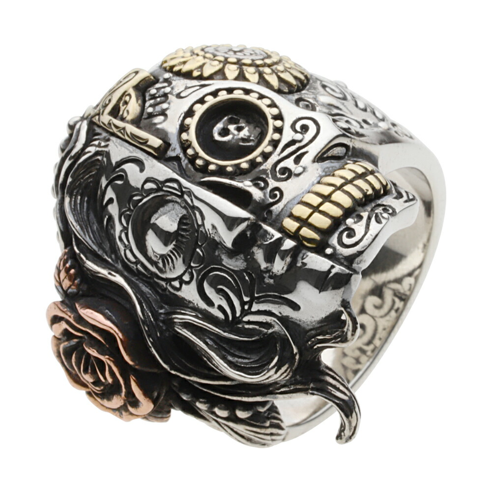 楽天市場】si 宗教的彫金 メキシカン スカル ドクロアイ シルバー