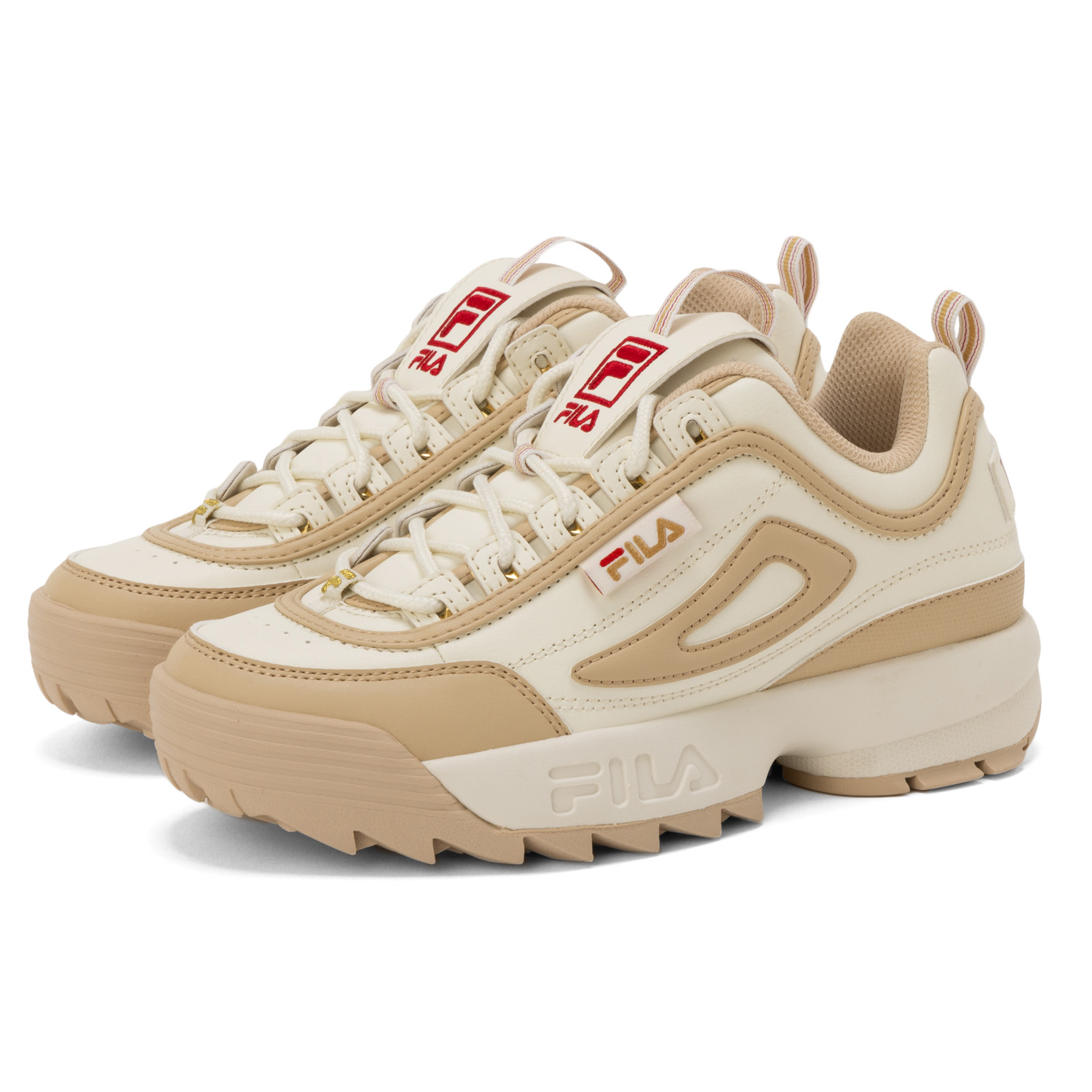 UFW24052124DISRUPTOR II X TIROL MARSHMALLOW/SEMOLINA/REDユニセックス メンズ レディース スニーカー FILA フィラ 厚底画像