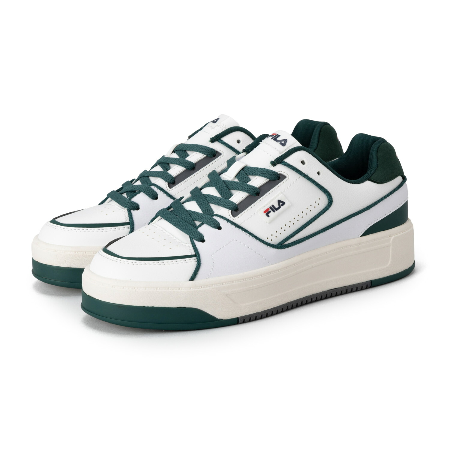 在庫限り outlet / 処分特価品 FUFW25040198FILA COURT FEATHERY V2 BRIGHT WHITE/BOTANICAL GARDEN/SNOW WHITEカジュアルスニーカー IMP.影山拓也さん着用画像