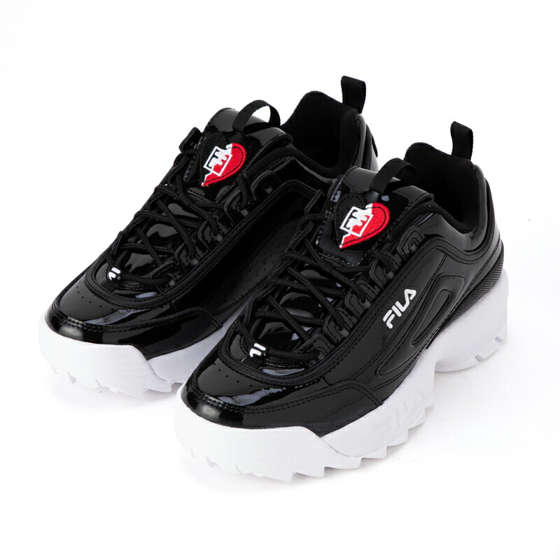 楽天市場 在庫限り Outlet 処分特価品 5xmディスラプター2 ハート ウィメンズ Bk Bk Wh レディース スニーカー Fila フィラ Fila Footwear 楽天市場店