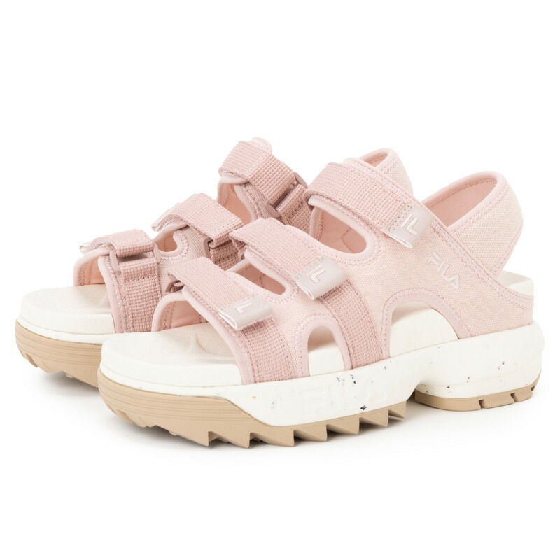 在庫限り outlet / 処分特価品 WSS24009661 DISRUPOTR SD PUFFY GRN-PHILIASEPIA ROSE/SNOW WHITE【FILA フィラ メンズ レディース サンダル 厚底】画像