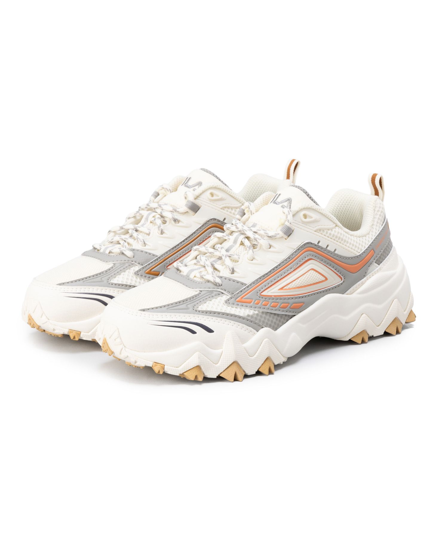 在庫限り outlet / 処分特価品 USS25012111OAKMONT TR v3 SNOW WHITE/DRIZZLE/ORANGEユニセックス レディース メンズ サンダル FILA フィラ 厚底画像