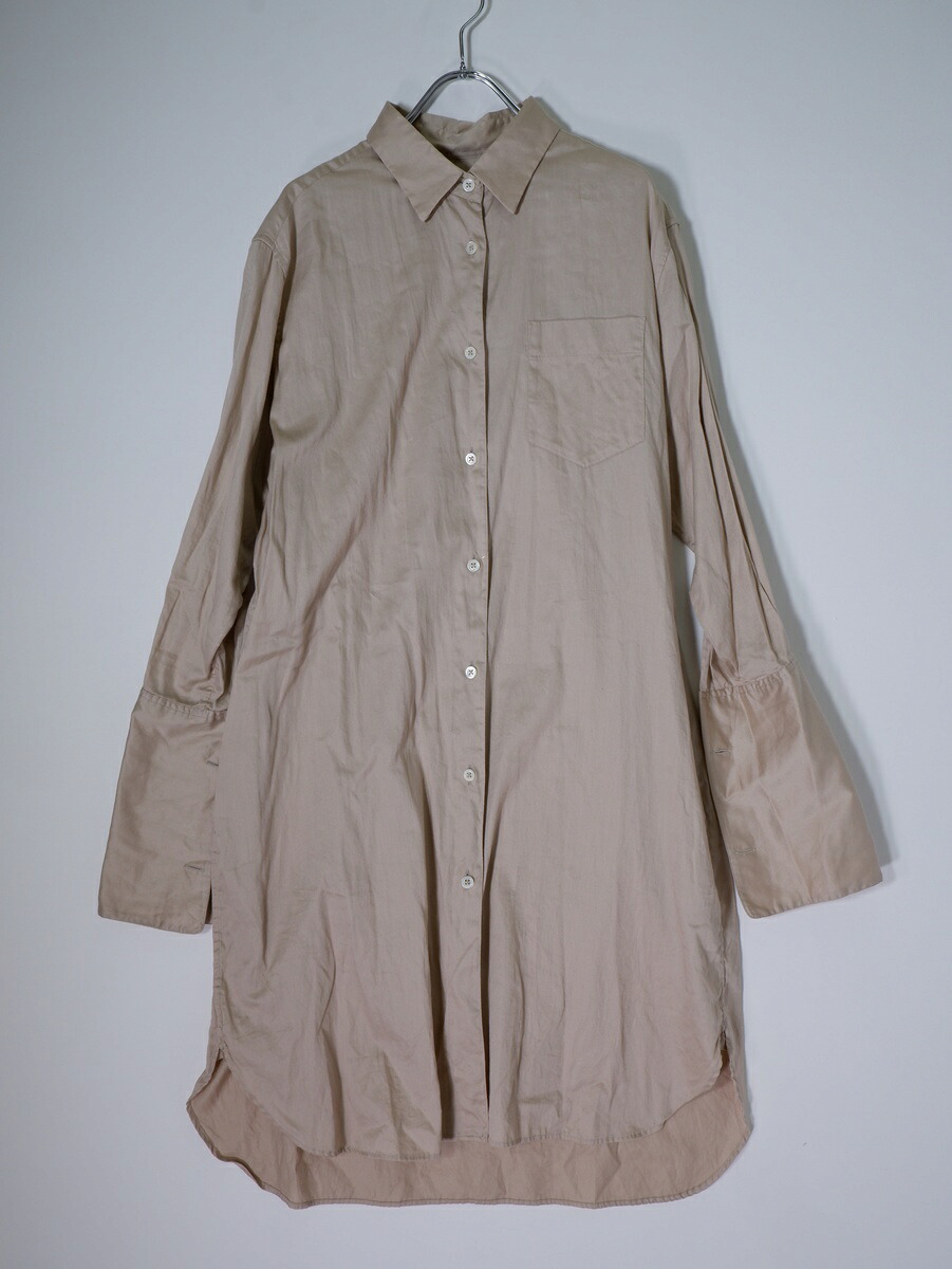 MARGARET HOWELLマーガレットハウエル COTTON SATINコットンサテン ダブルカフス ロングシャツドレス ワンピース【LOPA82304】【ベージュピンク系】【1】【中古】【沖縄.離島以外 送料無料】【DM260602】|ブランド古着の買取販売 渋谷FILT
