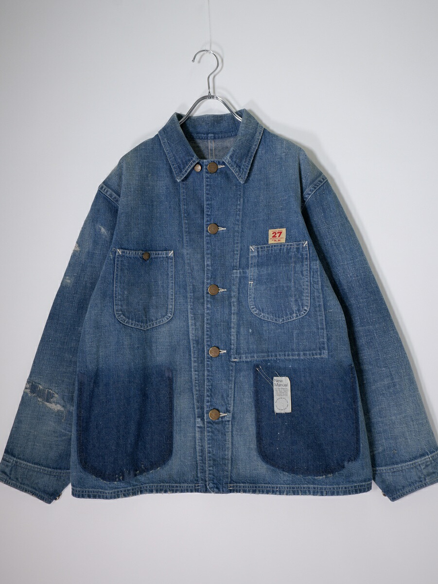 New Manualニューマニュアル 024 LE CHORE JACKET 31チョアジャケット デニムカバーオール【MJKA80604】【ライトインディゴ】【フリー】【中古】【沖縄.離島以外 送料無料】【DM260113 】 35,893円