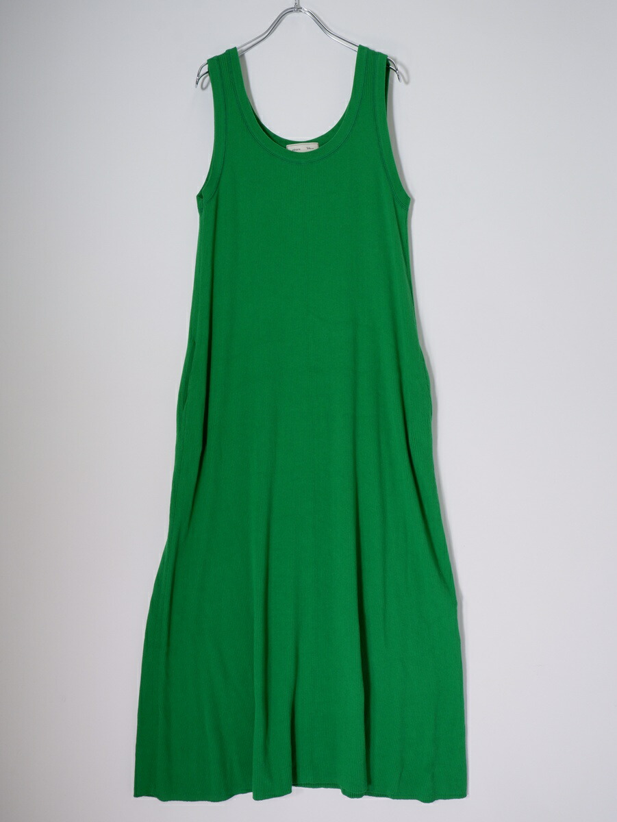 ebureエブール Clear Rib Sleeveless Dress リブノースリーブマキシドレス ワンピース【LOPA81005】【グリーン】【表記なし】【中古】【沖縄.離島以外 送料無料】【DM260224】