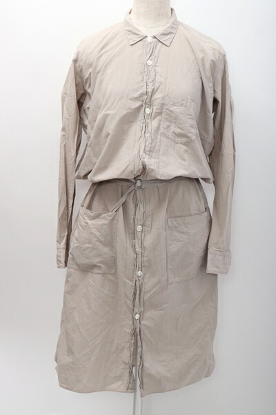 中古 Lopa 2 Lopa 2点以上同時購入で送料無料 Dm コットンシャツワンピース Dm 2点以上同時購入で送料無料 ゴーシュ グレーベージュ系