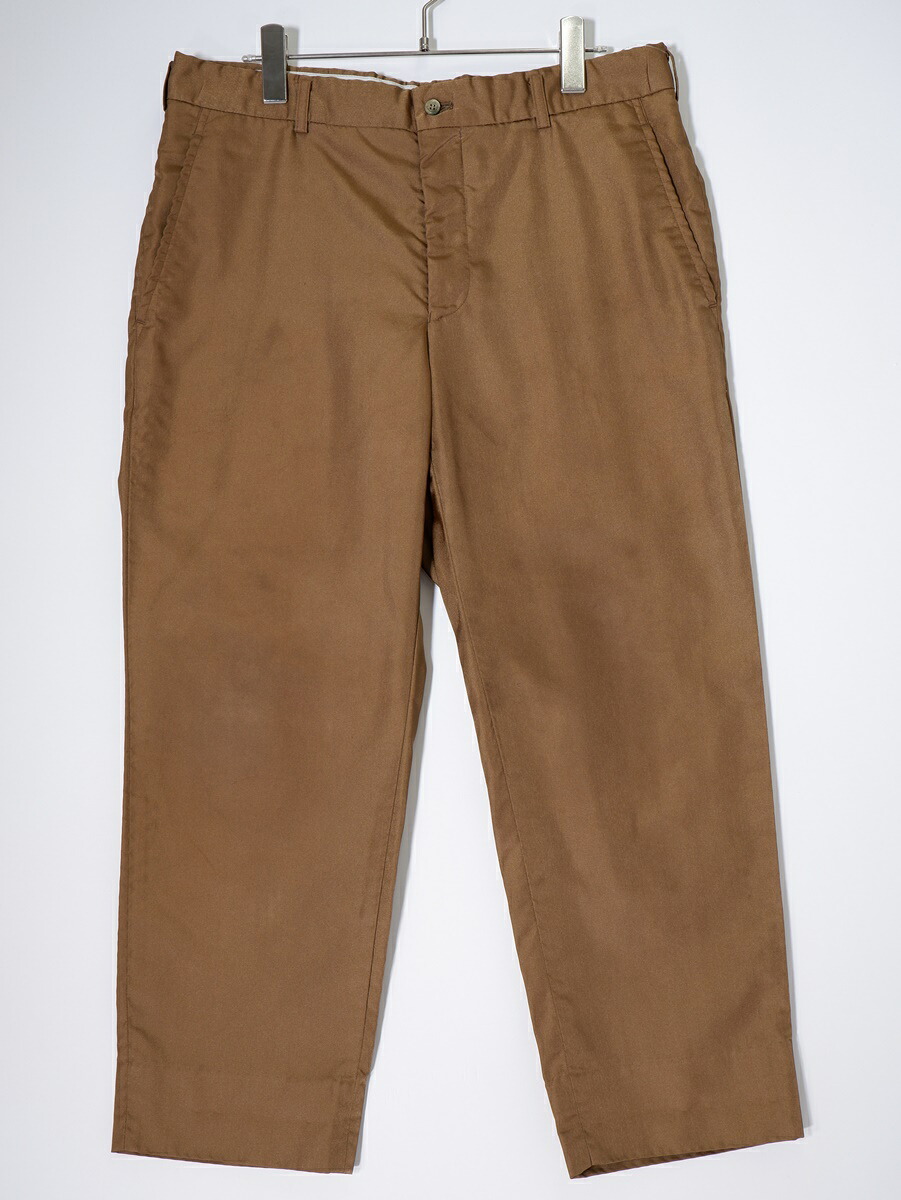 COMME des GARONS HOMME PLUSコムデギャルソン オム プリュス 2020AW ポリエステル加工クロップドパンツ【MPTA79310】【光沢カーキベージュ系】【L】【中古】【沖縄.離島以外 送料無料】【DM250902】