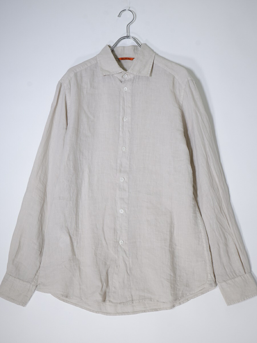 BARENA/バレナ 2024SS CAU4542 3007リネン シャツ【MSHA75515】【ライトベージュ】【48】【中古】【沖縄.離島以外 送料無料】【DM240709】