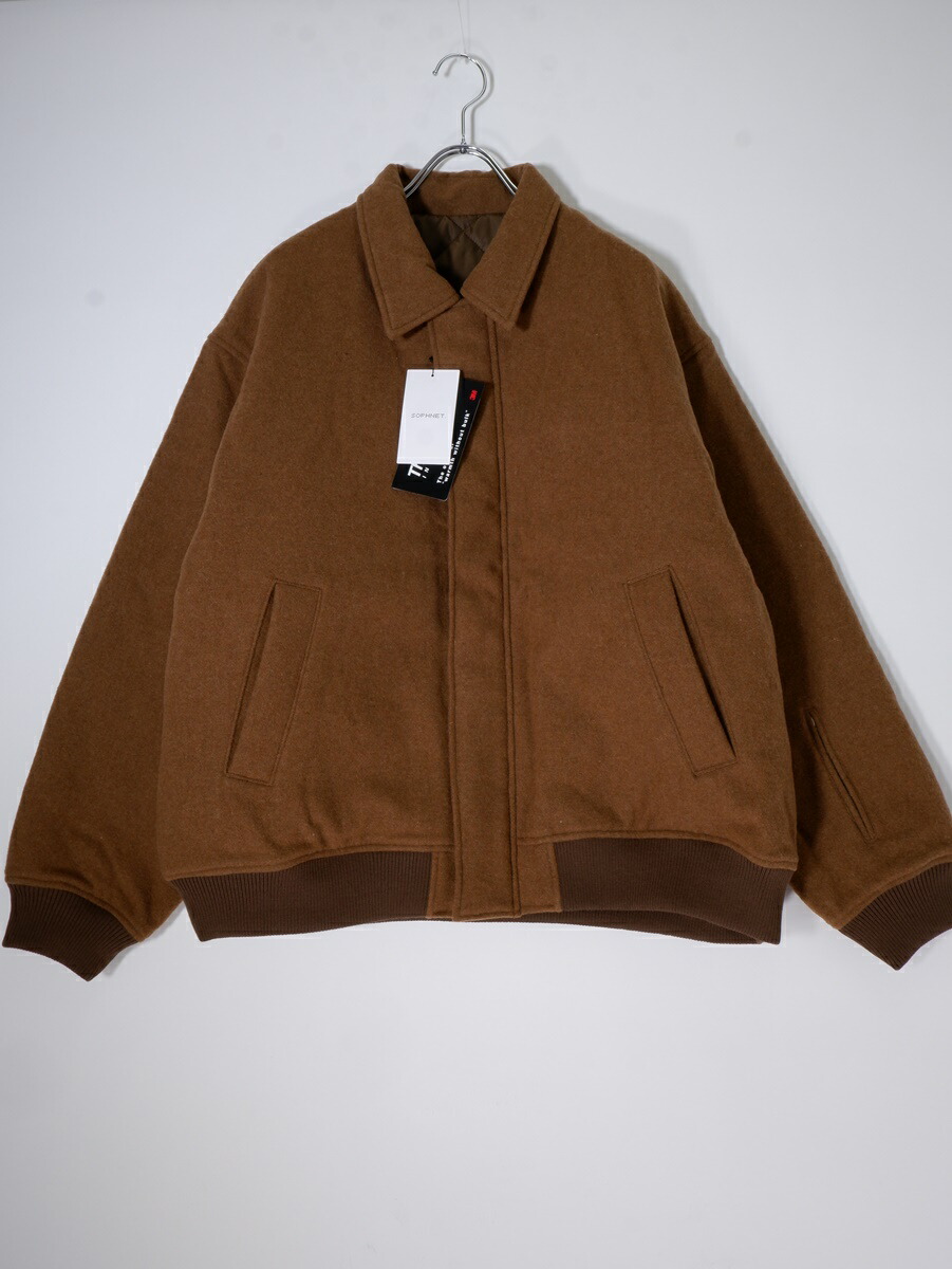 SOPHNET.ソフネット 2024AW WOOL MOSSER SHORT JACKETウールモッサ ショート ジャケット(SOPH-242000)新品【MJKA77518】【ライトブラウン】【L】【未使用】【沖縄.離島以外 送料無料】【DM250225】