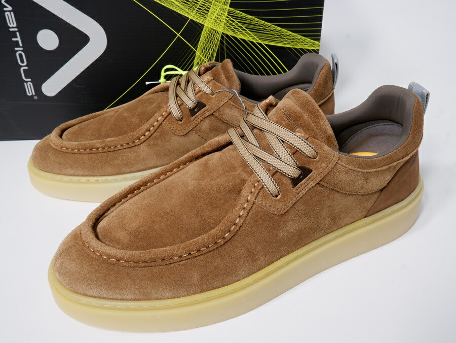 AMBITIOUSアンビシャス 2024AW COURTスエードスニーカー 074531807新品【MFWA78720】【TABACCO】【42(26.5)】【未使用】【沖縄.離島以外 送料無料】【DM250715】