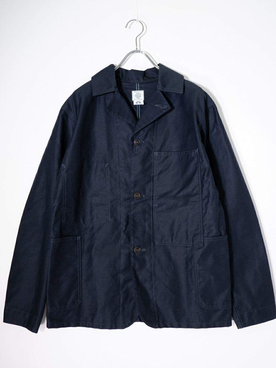POST O\u0027ALLS OVERALLSポストオーバーオールズ USA製 MATTALINI 2 BACK SATEEN コットンカバーオールジャケット【MJKA81523】【米国海軍】【S】【中古】【沖縄.離島以外 貨物輸送無料】【DM260421】