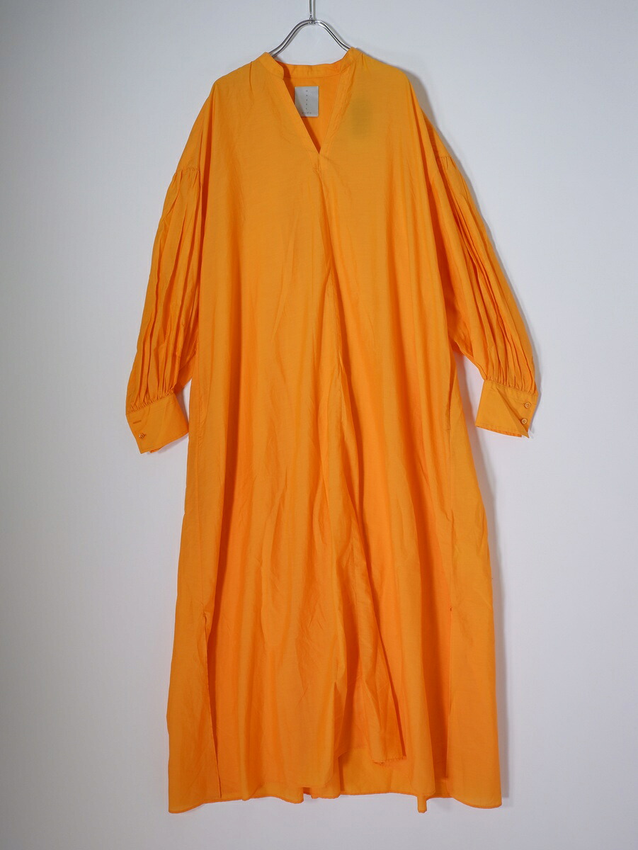 HAVEL studioハーヴェルスタジオ N/C VOLUMESLEEVE DRESS ボリュームスリーブドレス マキシワンピース 未使用品【LOPA81532】【イエロー（明るめのオレンジ系）】【38】【未使用】【沖縄.離島以外 送料無料】【DM260602】｜ブランド古着の買取販売 渋谷FILT