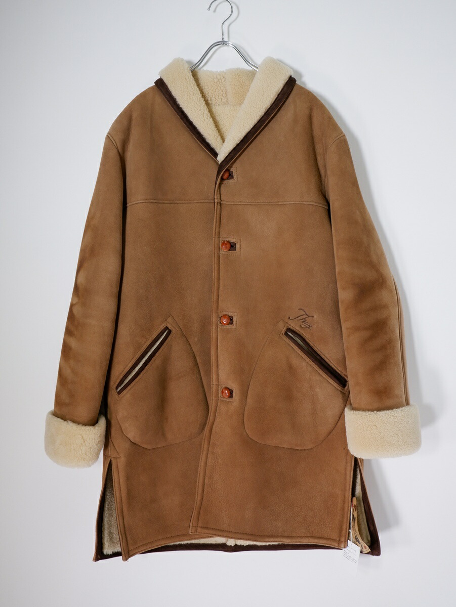 【百貨店SALE継続期間中尖んがり5倍!】GANGSTERVILLEギャングスタービル 2021AW THUG-MOUTON COAT ムートンコート【MCTA81035】【ベージュ】【L】【中古】【沖縄.離島以外 貨物輸送無料】【DM260303】