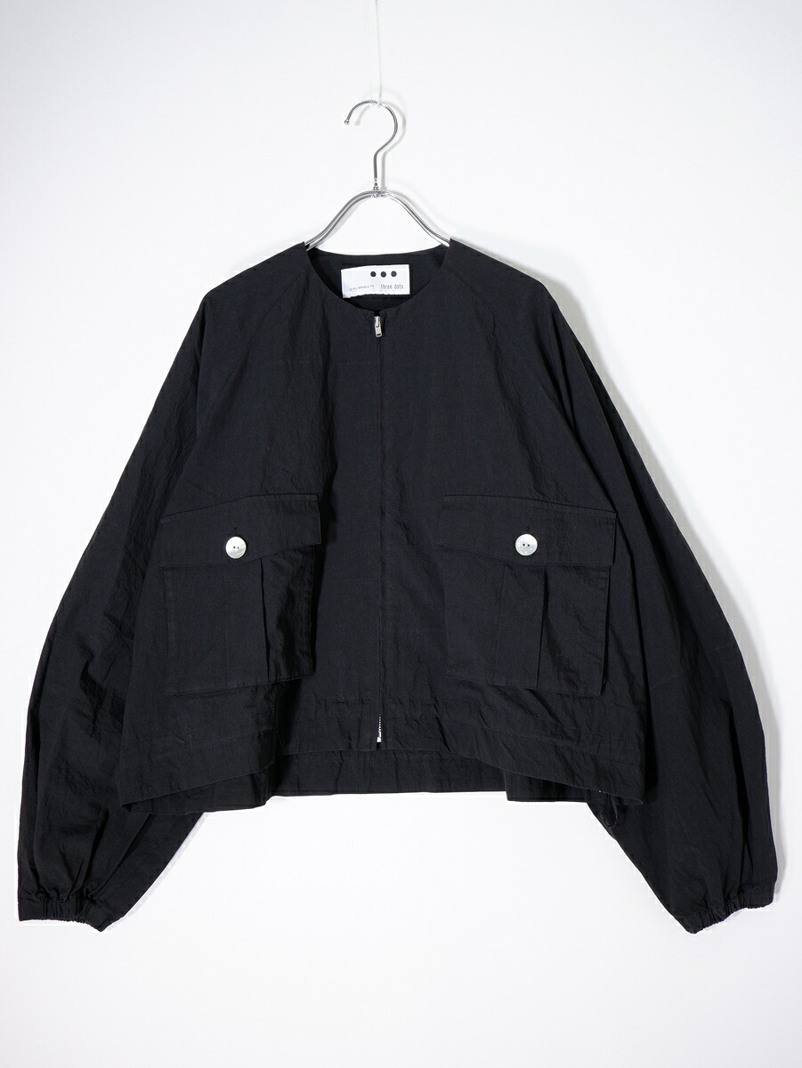 three dotsスリードッツ 2025SS サン ドライドクロス ジャケットSun dried cloth jacket【LJKA82738】【ブラック】【S(6)】【中古】【沖縄.離島以外 送料無料】【DM260714】|ブランド古着の買取販売 渋谷FILT